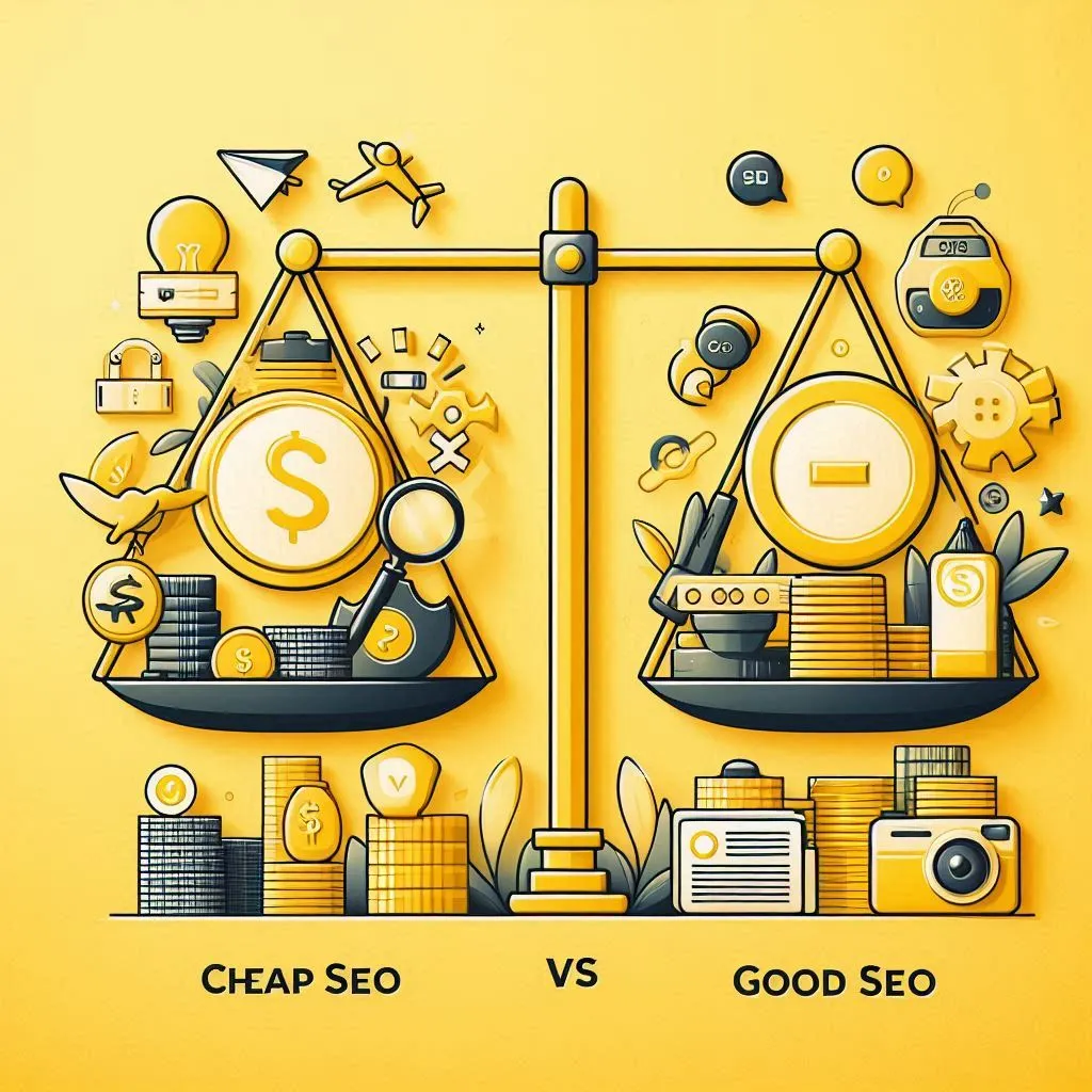 Image that says cheap seo v/s good seo