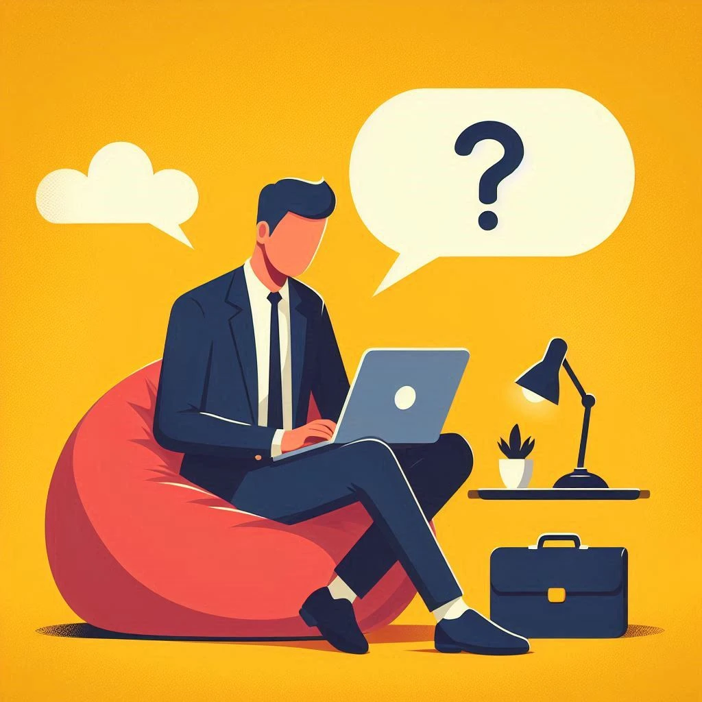 Businessman researching digital marketing mistakes