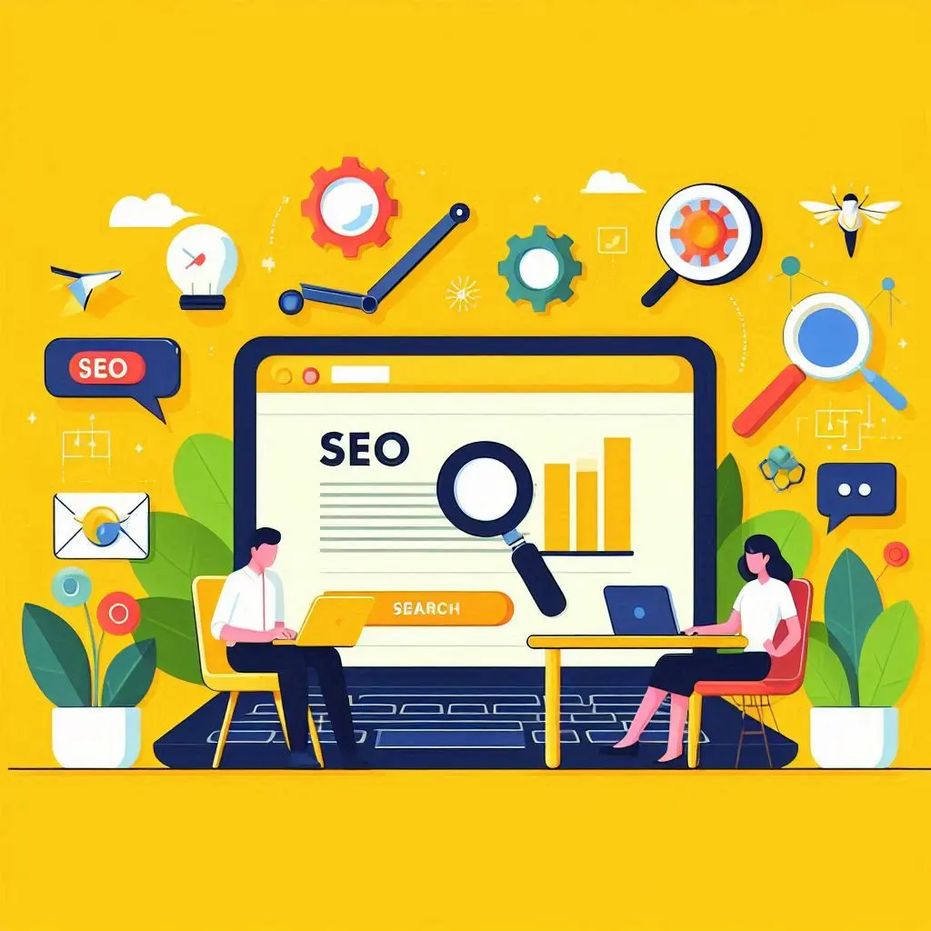 Image of a website with the text SEO