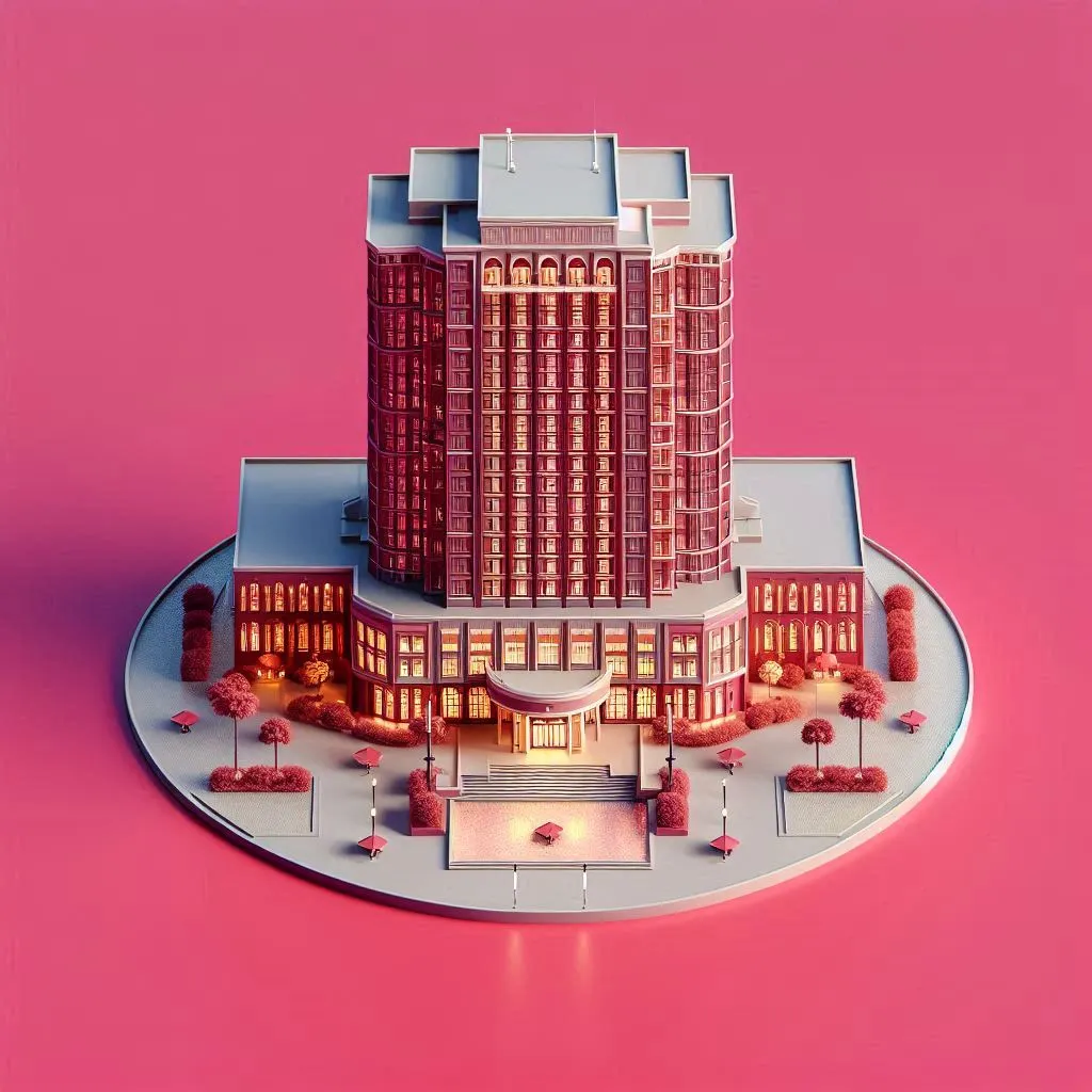 Image of resort with the text “Hospitality Marketing”