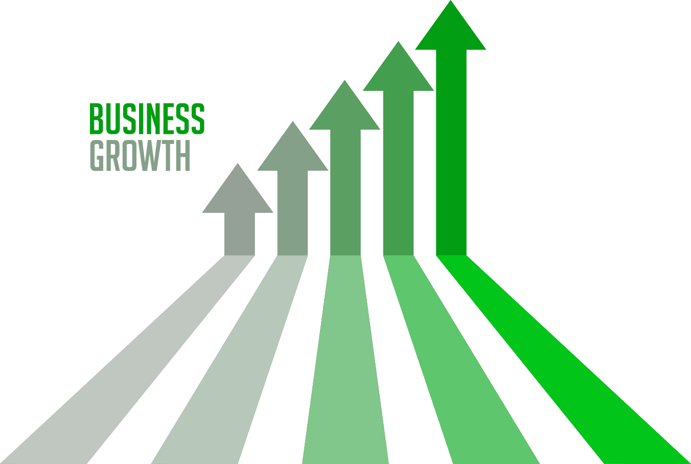 A graph showing growth in business.