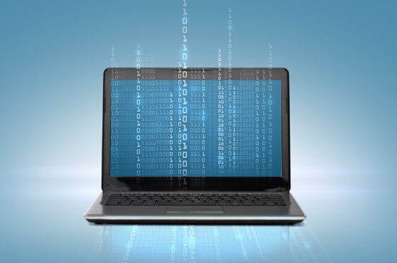 technology-advertisement-concept-laptop-computer-with-code-screen