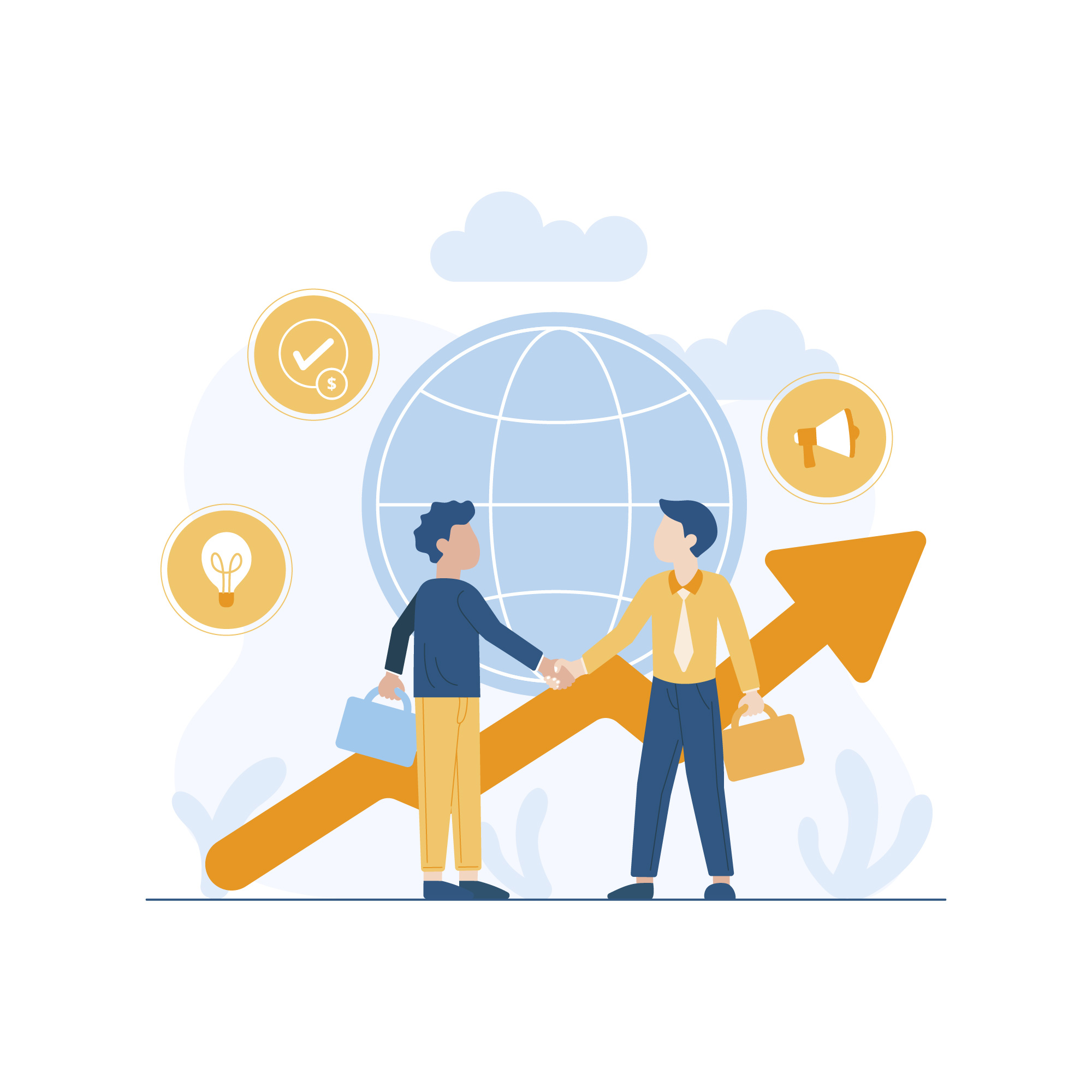 Illustration of B2B collaboration symbolising strategic partnerships and business growth