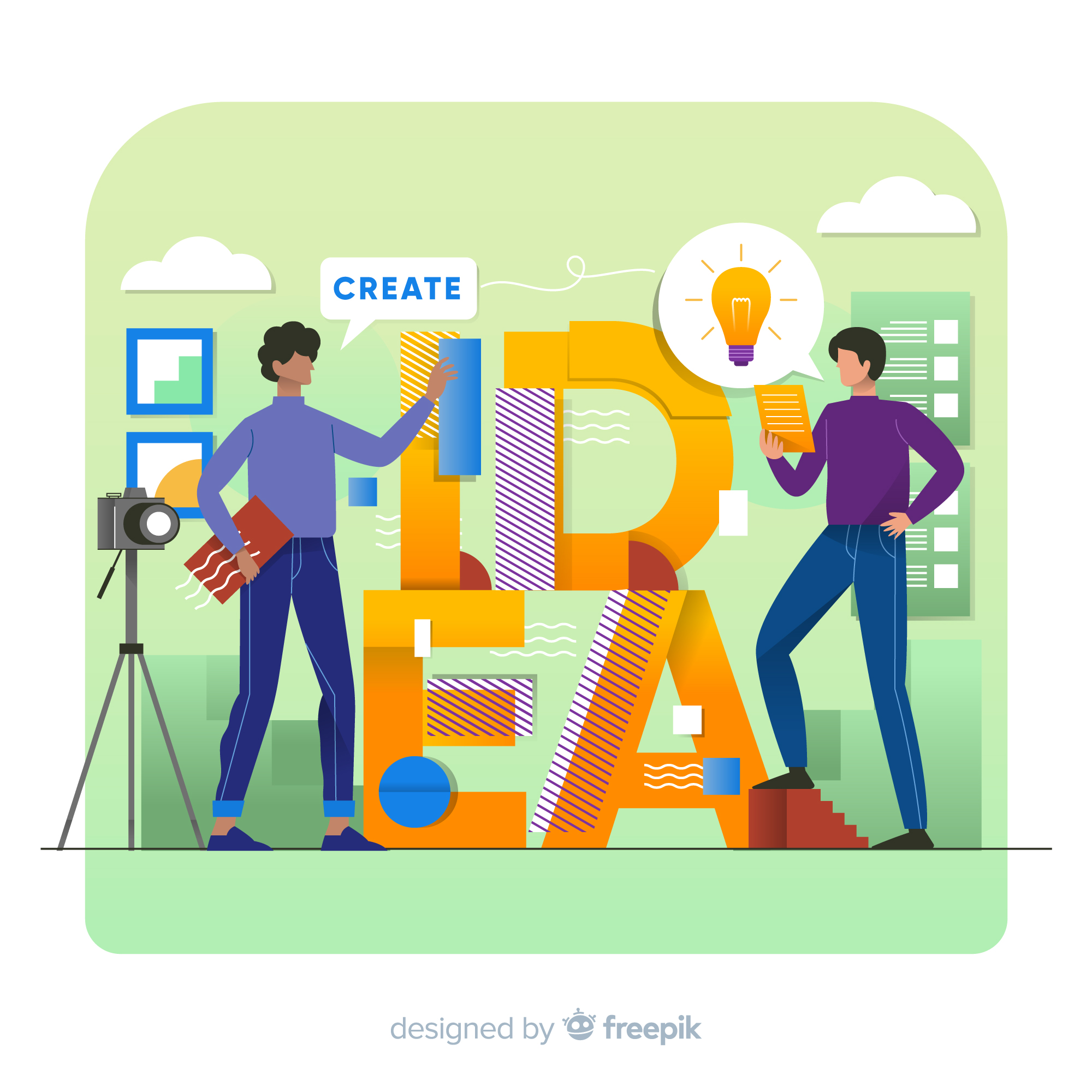 illustration combining vision, strategy, and storytelling through symbolic design elements
